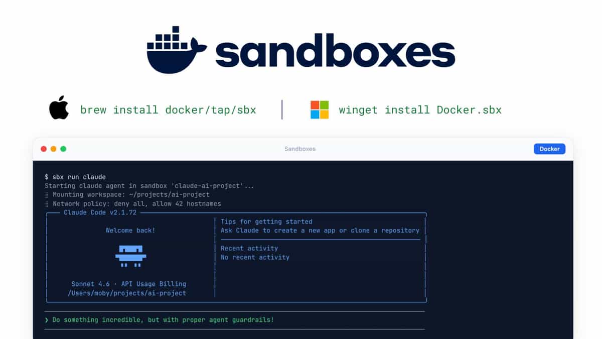 Claude Code などのコーディングエージェントを隔離されたサンドボックス環境で実行 ー Docker Sandboxes